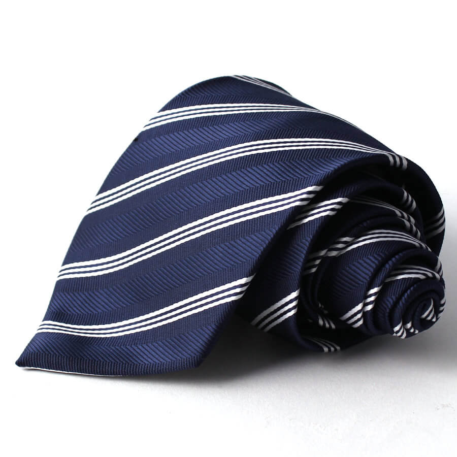 ネイビー　ネクタイ　ストライプ