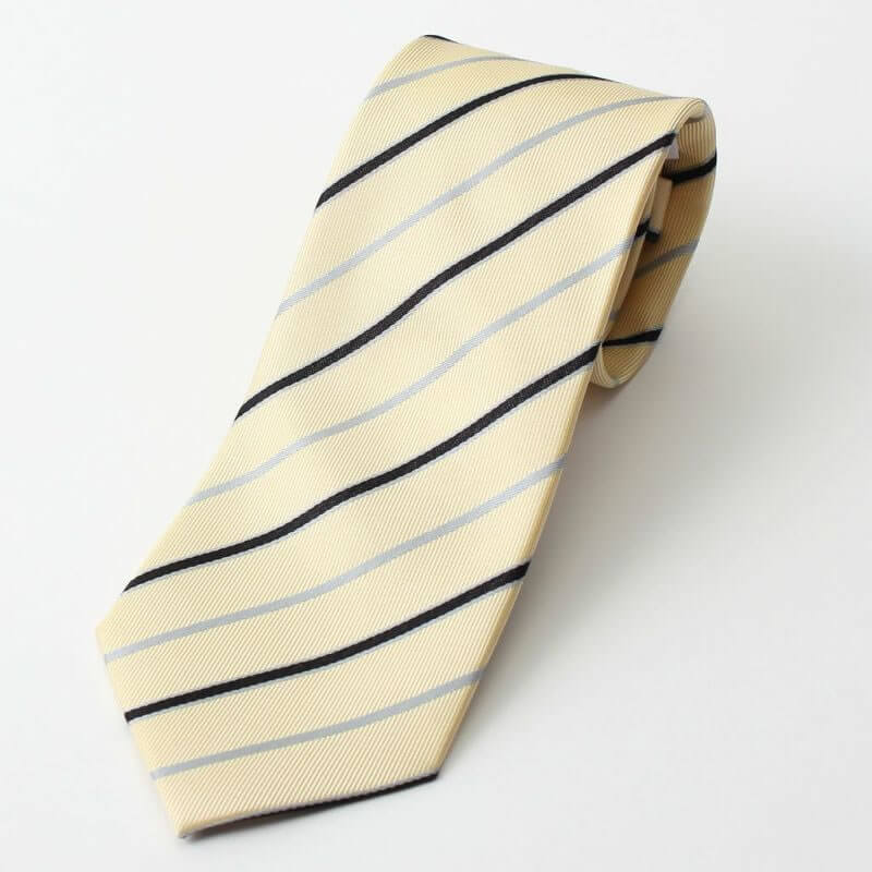 黄色ネクタイ　ストライプ