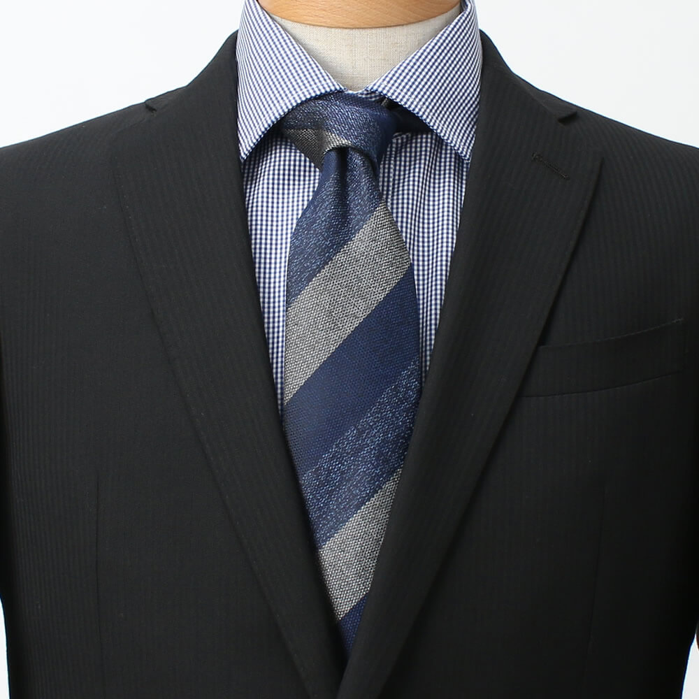 ネクタイ ブルー 青 ブラックスーツ 成人式