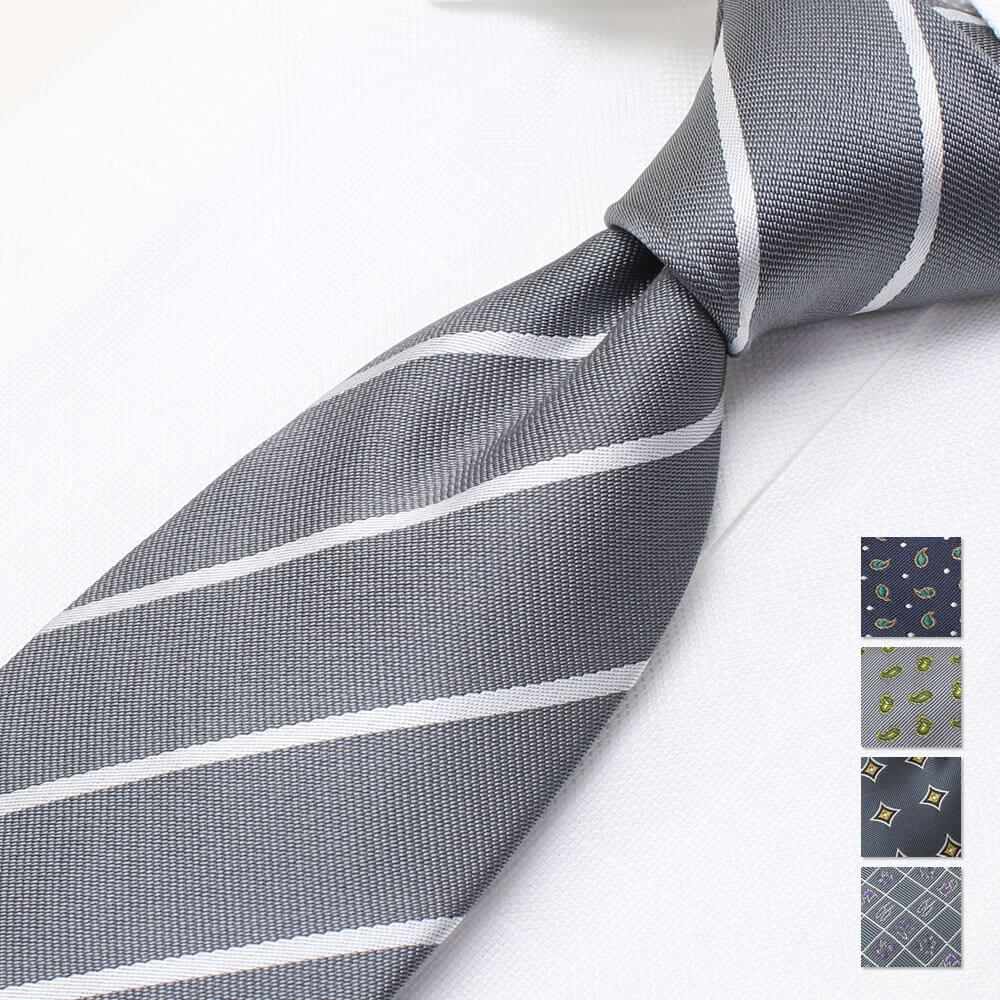 グレーストライプ　ネクタイ